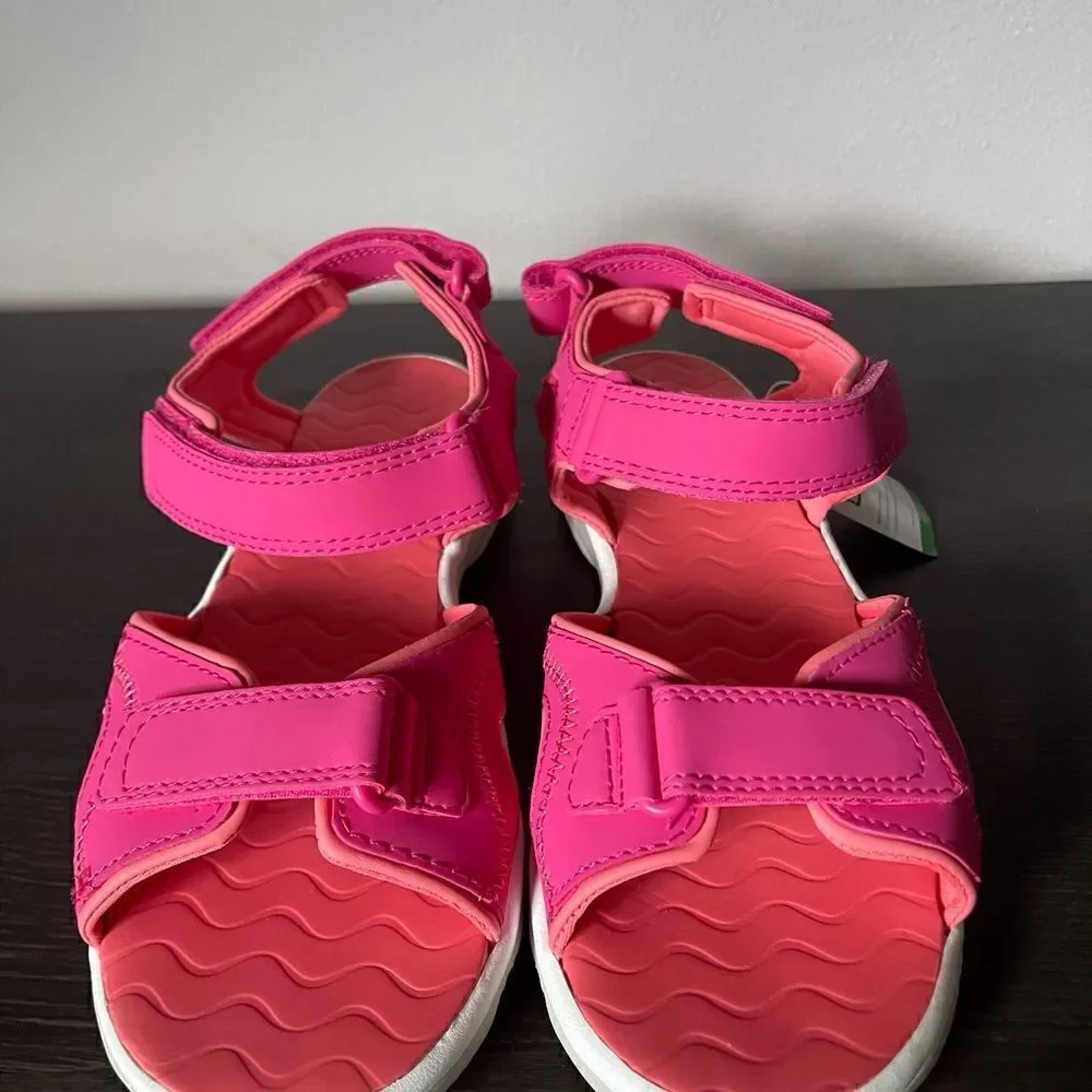 NWT Lands End Action Sandals Girls Youth Pink Kids agion Adjustable Straps
